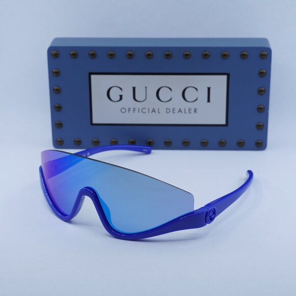 Gucci GG1650S 010 Shield Sunglasses - Blue/Blue Gradient 
